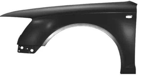Aile avant gauche pour AUDI A6 III ph. 1 2004-2008, en aluminium, avec trou, Neuve à peindre