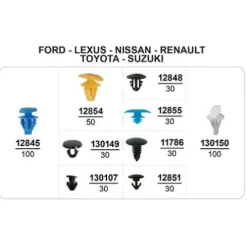 Coffret de 430 assortiments d'agrafes de joints de panneaux de portes pour FORD, LEXUS, NISSAN, RENAULT, TOYOTA, SUZUKI, Neuf