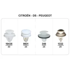 Coffret de 105 assortiments d'agrafes de panneaux de portes pour CITROEN, PEUGEOT, Neuf