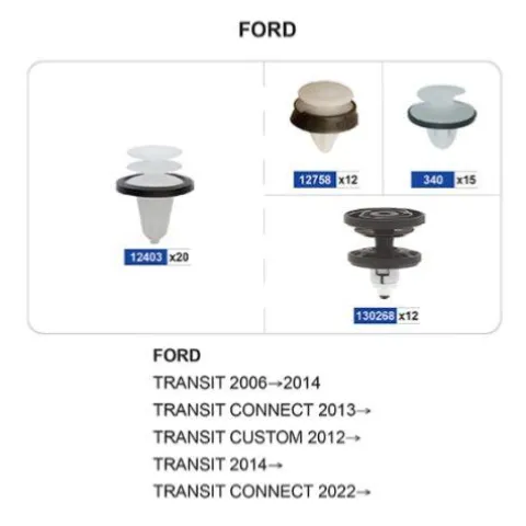 Coffret de 59 assortiments d'agrafes de panneaux de portes et moulures pour FORD, Neuf