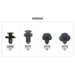 Coffret de 87 assortiments de Rivets plastiques d'aile avant, pare-chocs avant/arrière et sous caisse pour NISSAN, Neuf