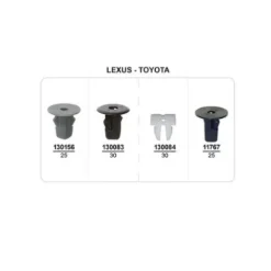 Coffret de 110 assortiments d'écrous plastiques d' aile avant pour LEXUS, TOYOTA, Neuf