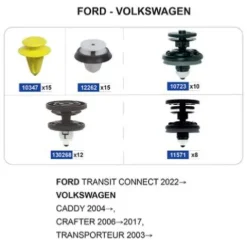 Coffret de 60 assortiments d'agrafes de panneaux de portes pour FORD, VOLKSWAGEN, Neuf