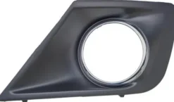 Grille calandre gauche pour PEUGEOT 207 CC ph.2 2009-2015 noire & chromée, trou AB, pare chocs avant