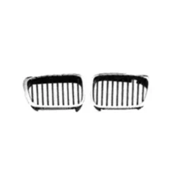 Grille de radiateur avant droite pour BMW Serie 3 E46 COUPÉ, 1999-2001, chromée/noire, Neuve