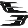 Kit grilles avant droite et gauche pour RENAULT MEGANE IV phase 2, depuis 2020, noires lisses, moulure chromées, Neuves