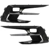 Kit grilles avant droite et gauche pour RENAULT MEGANE IV phase 2, depuis 2020, noires lisses, trous feux antibrouillard, moulure chromées, Neuves