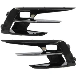 Kit grilles avant droite et gauche pour RENAULT MEGANE IV phase 2, depuis 2020, noires lisses, trous feux antibrouillard, moulure chromées, Neuves