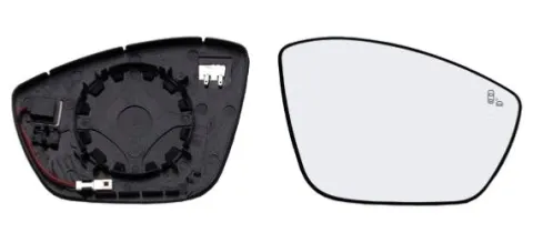 Miroir Glace rétroviseur droit pour PEUGEOT 208 phase 1, 2012-2015, Système BLIS, dégivrant, à clipser, Neuf
