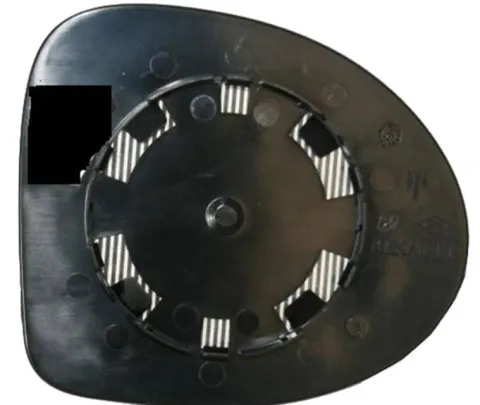 Miroir Glace rétroviseur gauche pour RENAULT TWINGO II phase 1, 2007-2011, asphérique, à clipser
