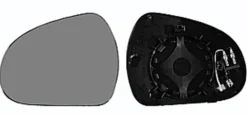 Miroir Glace rétroviseur gauche pour PEUGEOT 207 Sport phase 1, 2006-2009, asphérique, à clipser