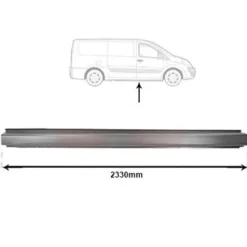 Moulure couverture sous porte droite pour CITROËN JUMPY II 2007-2016, Mod. Châssis long, Neuve