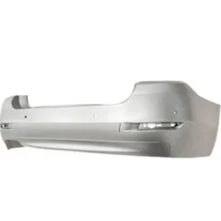 Pare chocs arrière pour BMW Serie 5 F10N, 2013-2016, cache crochet, trous radar + supports, double échappement gauche, Mod. 4 portes, Neuf à peindre