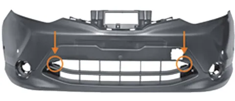 Pare chocs avant pour NISSAN QASHQAI II ph. 1 2014-2017, trous capteurs radar, park assist