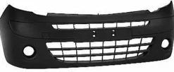 Pare chocs avant pour RENAULT KANGOO II phase 1, 2008-2013 trous feux antibrouillard, sans moulure, Noir, Neuf